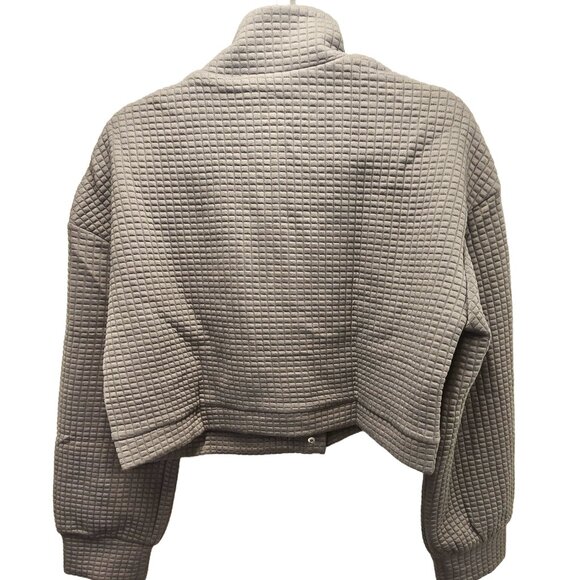 NWT Area Stars Nila Cropped Snap Front Grey Utility Waffle Jacket L MSRP $175 - Picture 6 of 11